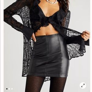 Free people faux leather skirt